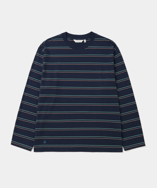 vintage stripe l/s t-shirt navy