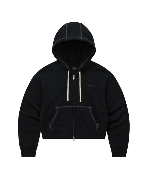 Женский базовый худи на молнии Black