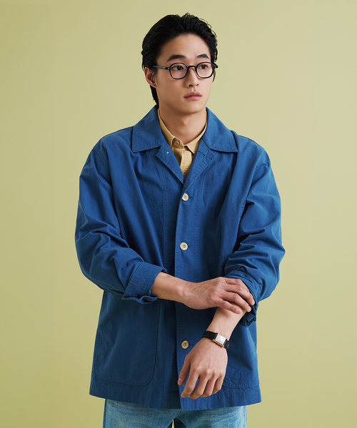 cotton coverall jacket blue