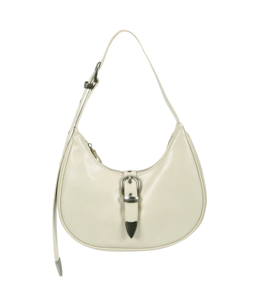 C DOUBLE BELT MINI HOBO BAG_CREAM