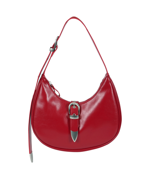 C DOUBLE BELT MINI HOBO BAG_RED