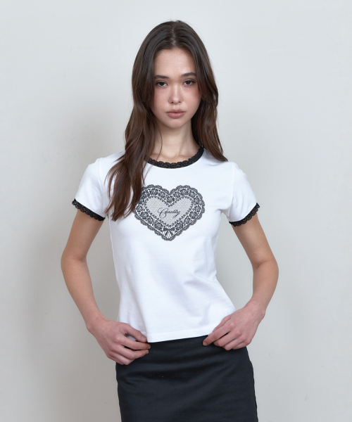 C LACE-PANEL GRAPHIC T-SHIRT_WHITE