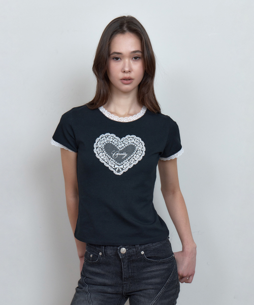 C LACE-PANEL GRAPHIC T-SHIRT_BLACK