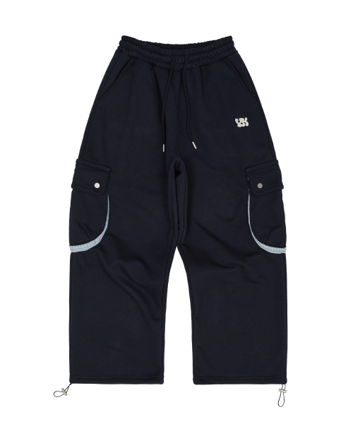 Cargo Applique Sweat pants NAVY