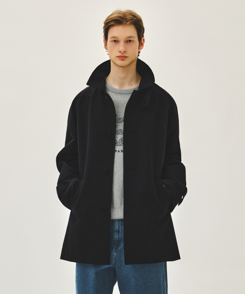 RAGLAN HALF TRENCH JACKET navy