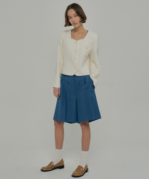 Square line jacket Ivory