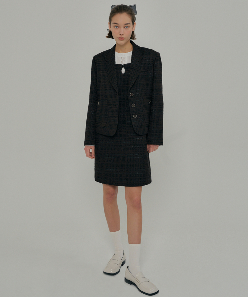 Jane tweed blazer Choco brown