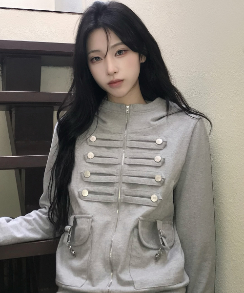 러브이즈트루(LUVISTRUE) EL PIRATE HOOD ZIP UP(GRAY) - 사이즈