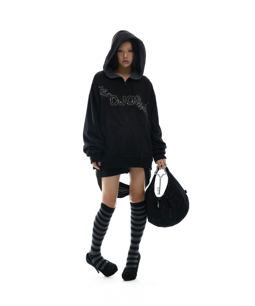 Hotfix Logo Hoodie Zip-up / чёрный