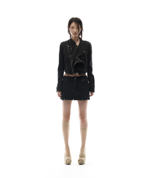 Detachable Span Denim Jacket / Charcoal
