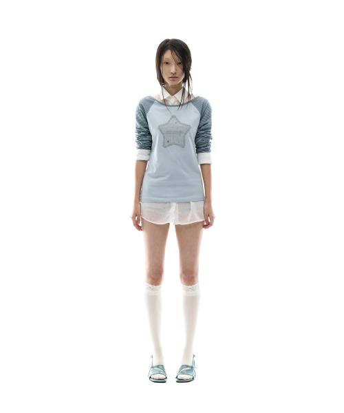 Stripe Raglan длинный рукав / Blue Grey