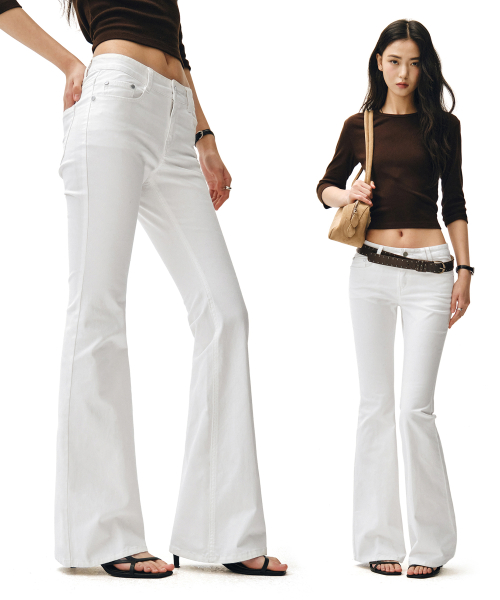 (хлопок)Signature Slim Low Rise Flared Jeans DCWPT006WHITE