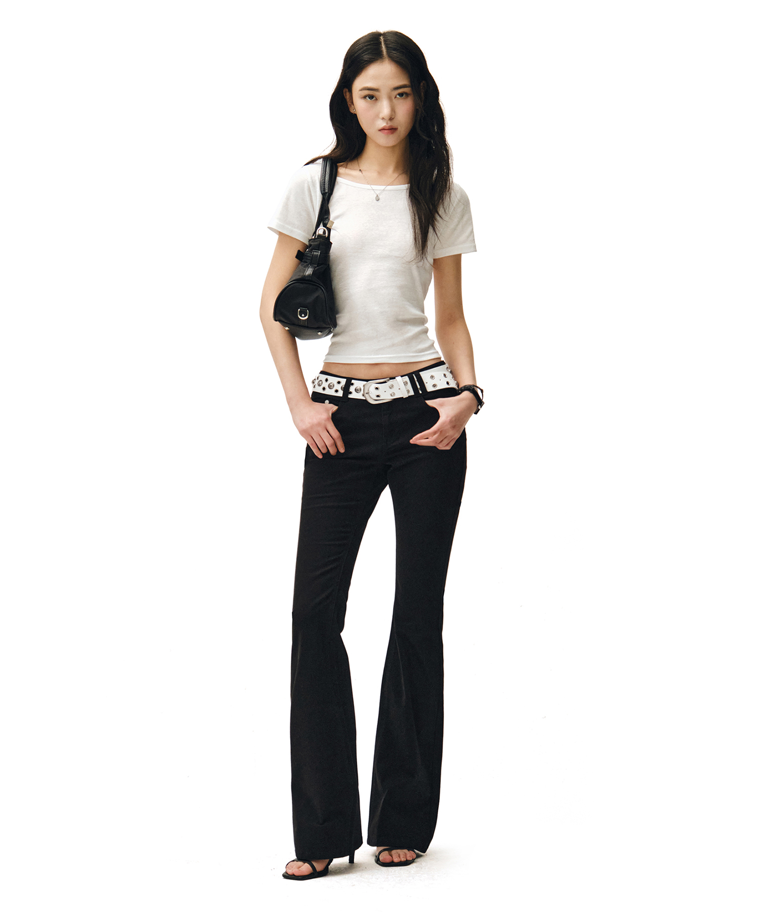 (хлопок)Signature Slim Low Rise Flared Jeans DCWPT006BLACKCT