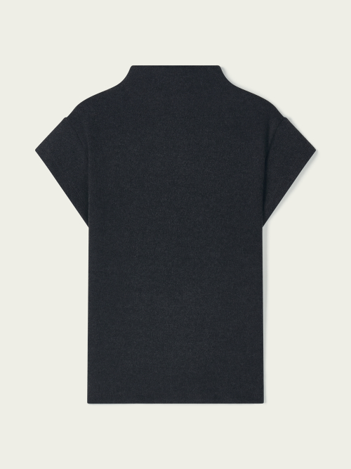Margot Half Neck Top Black Melange