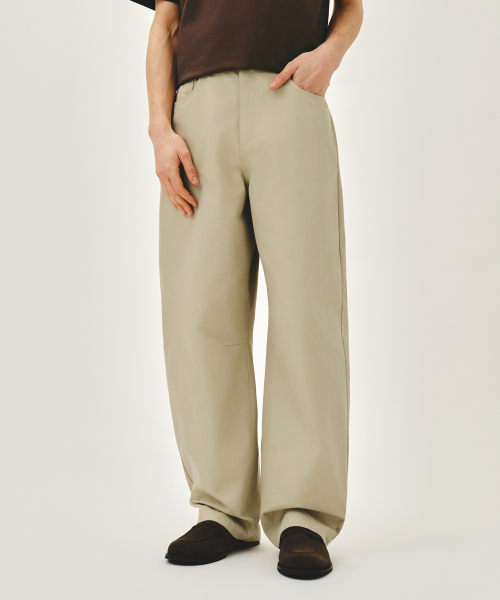 M CURVED CHINO PANTS beige