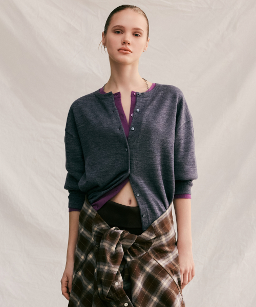 Monet round button cardigan