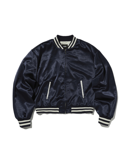 SATIN BOMBER JACKET [NAVY]