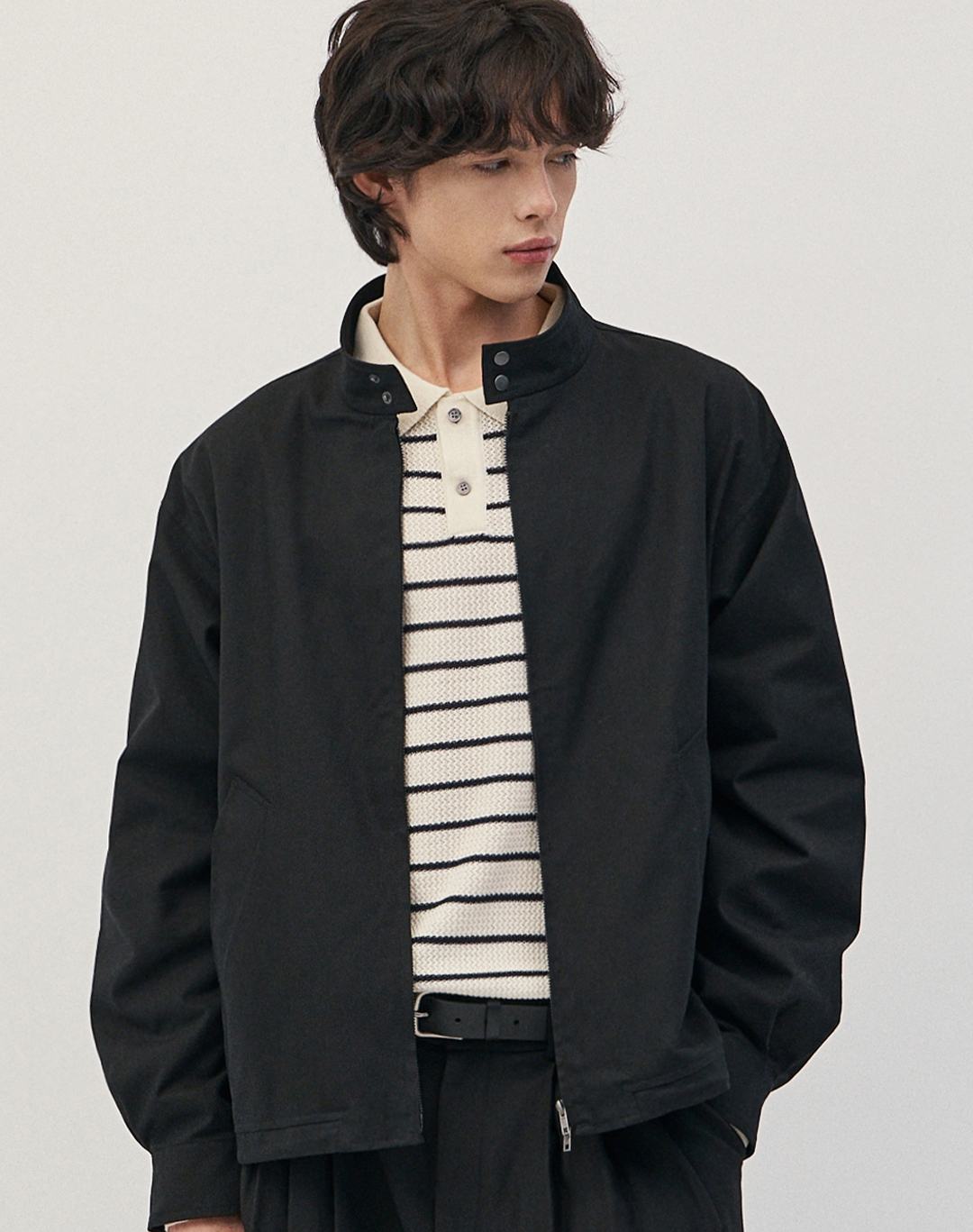 Essential Semi-Overfit Harrington Jacket [чёрный]