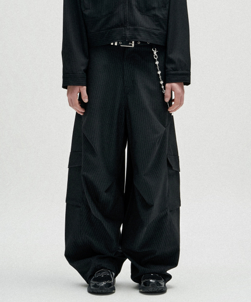 TR Stripe Curved Pants - чёрный