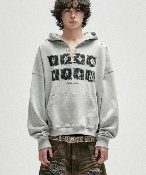 낫포너드(NOT4NERD) Dying Ember Slit Pullover Hood - Black - 사이즈