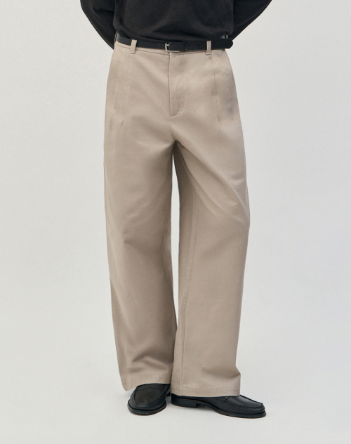 Широкие хлопковые брюки чинос Clay [Beige]