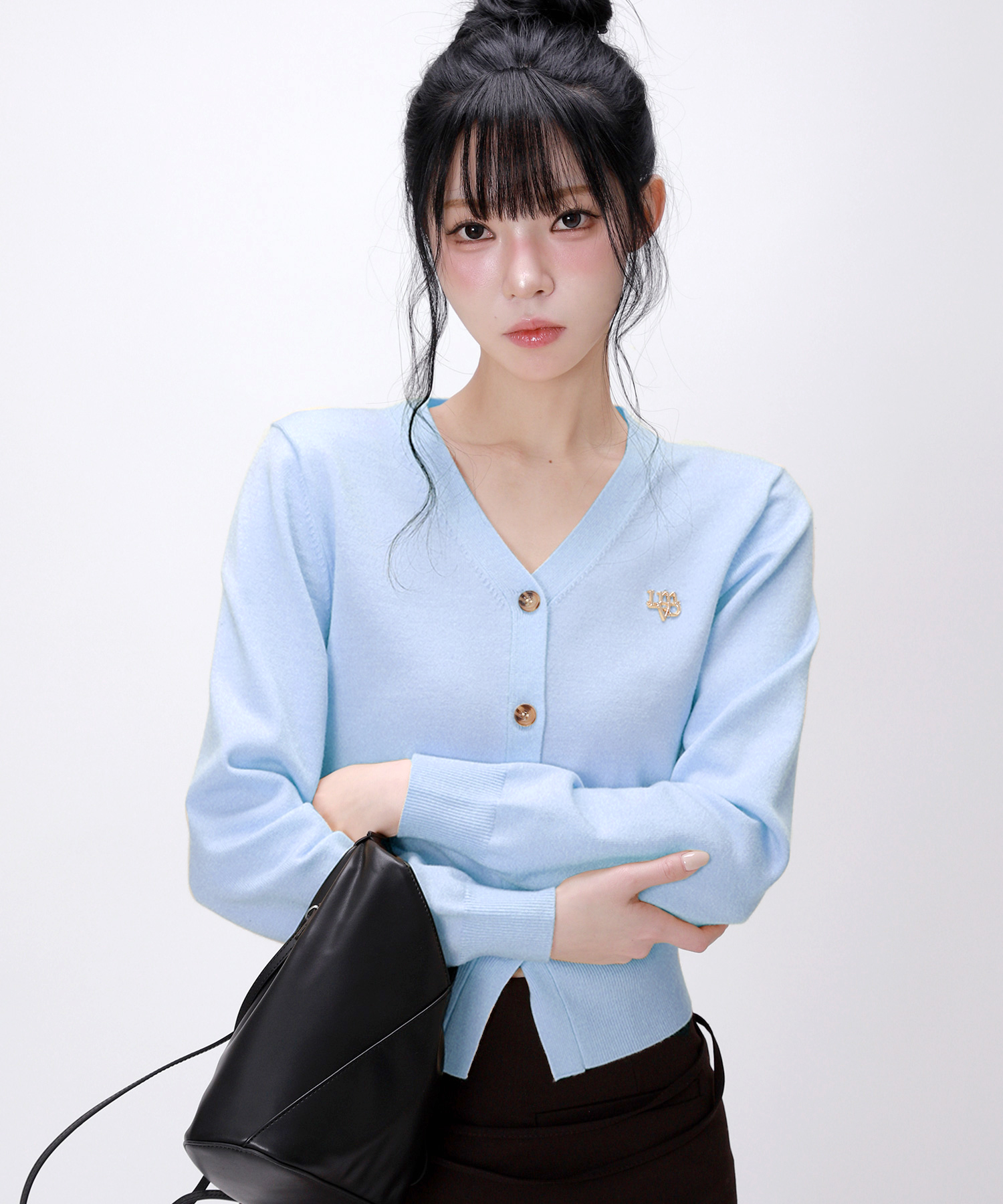 Soft Essential V-neck вязаный кардиган — Sky Blue