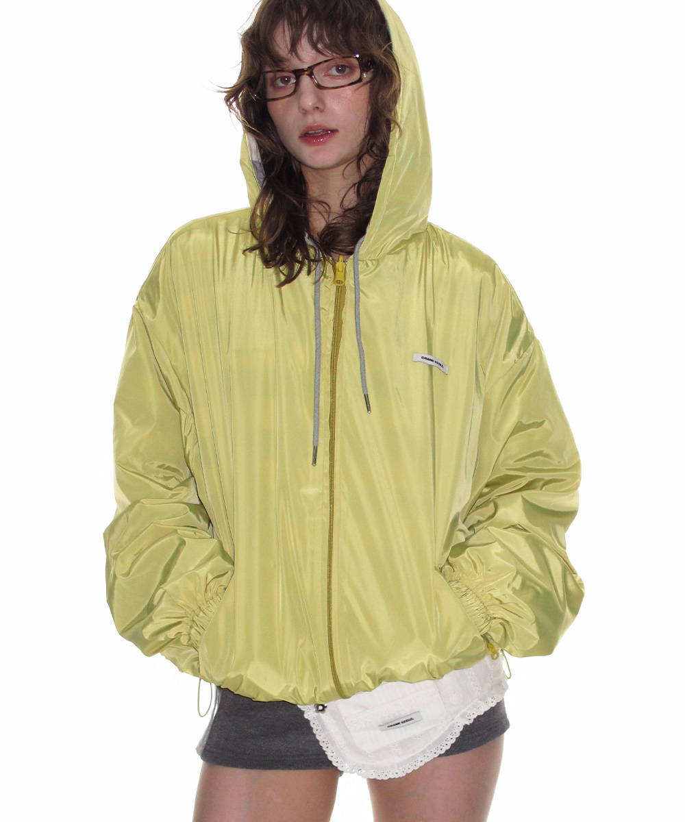 Reversible полоса Hooded Windbreaker_Yellow