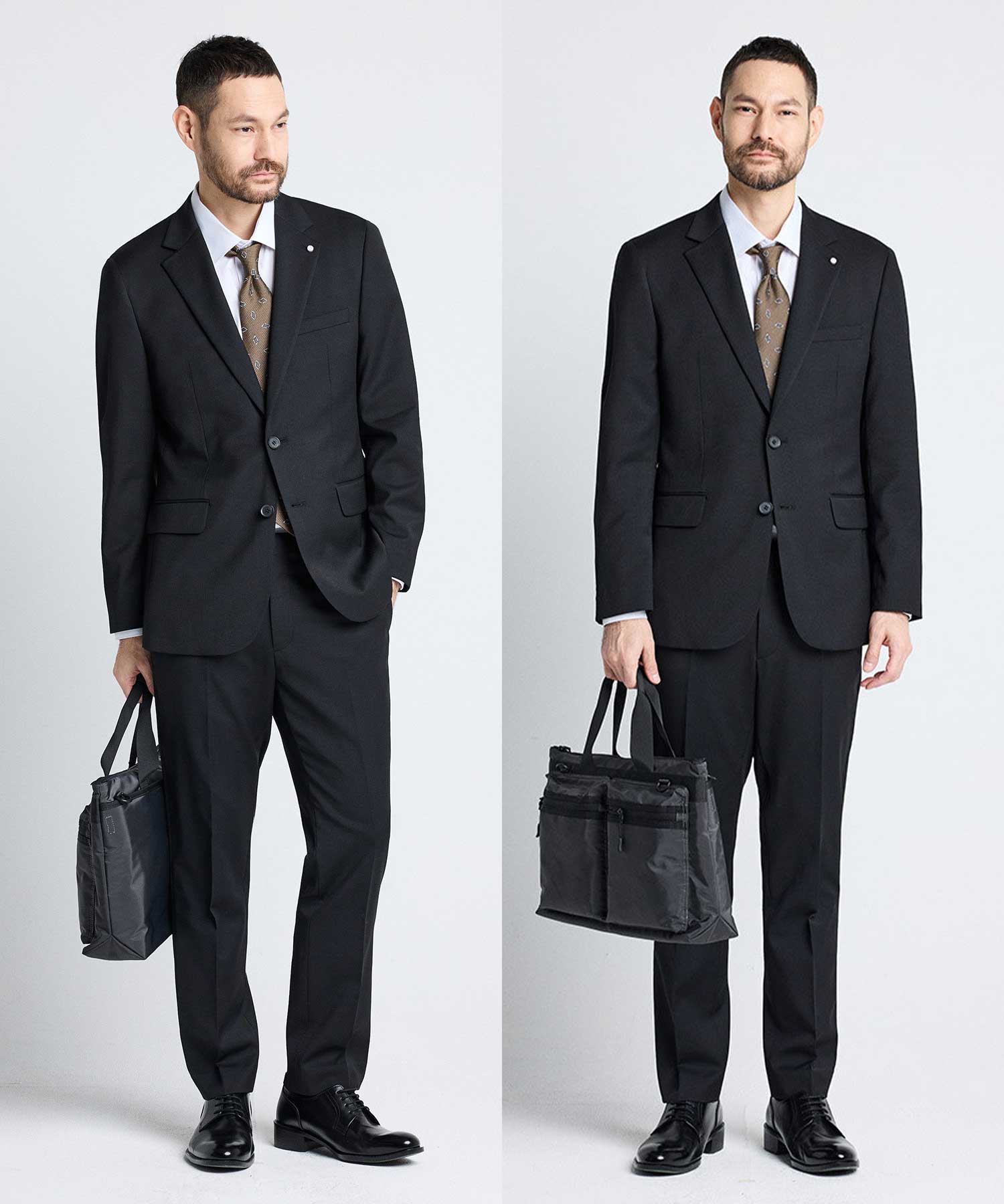 Всесезонный костюм шерсть стрейч_Black (slim fit)_SSJUZ11SET