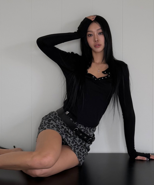 хенли Neck Soft T – рубашка чёрный