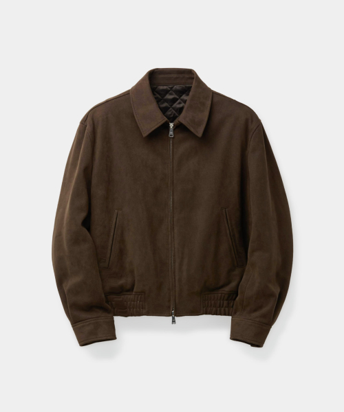 Стеганая куртка свим-топ из искусственной замши (Dark Brown)