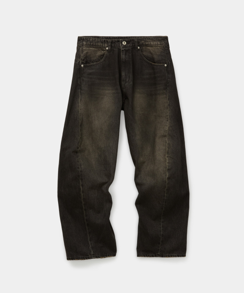 Вареные джинсы эргономичного кроя V2 (Washed Black)