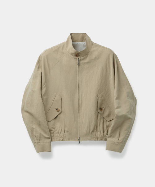 Харрингтон из льна Linen Blend Harrington Jacket Sand Beige