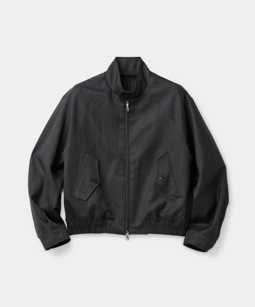 Полосатая куртка харрингтон из шерсти (Charcoal Grey)