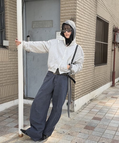 STRUCTURED ZIP-UP JACKET (MELANGE GREY)