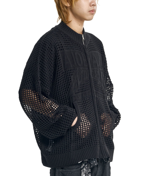Total Logo Drop Needle Zip-Up [BLACK]