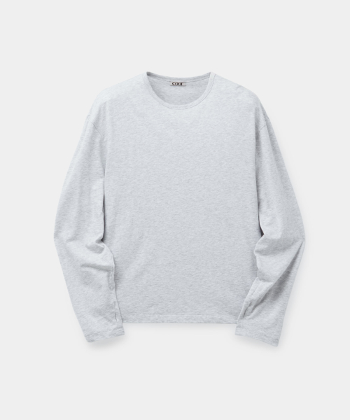Легкий лонгслив с прорезями для пальцев (Melange Light Grey)