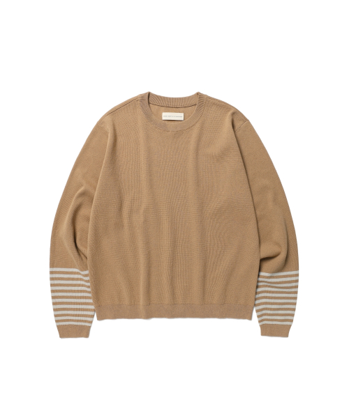 Свободный джемпер в полоску West - Beige