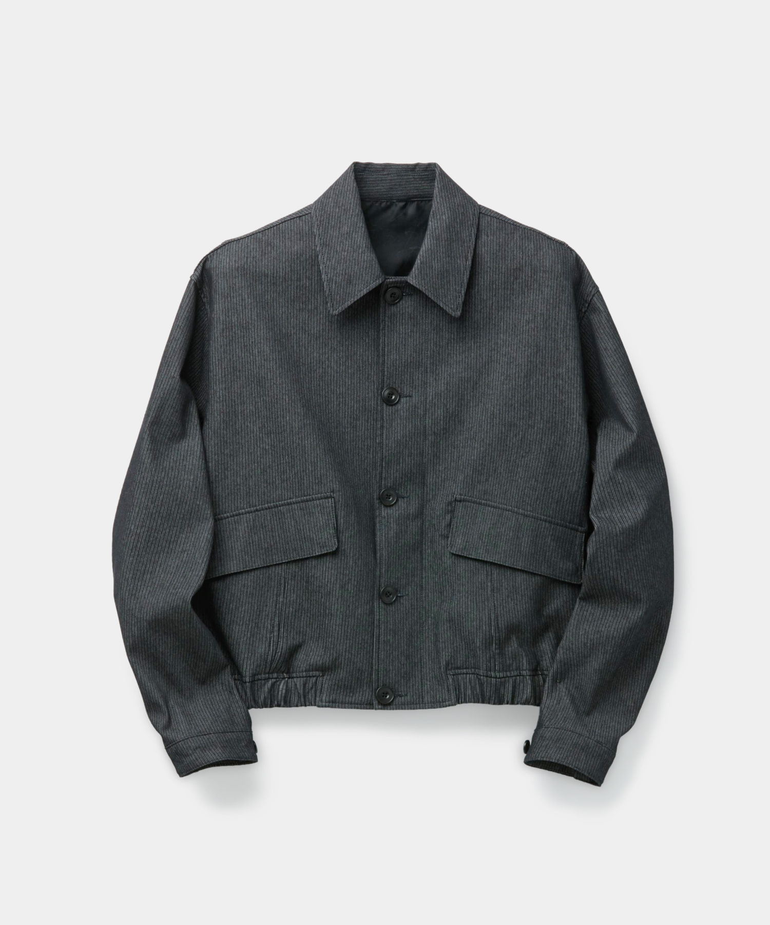 Хлопковый полосатый блузон с пуговицами (Black)