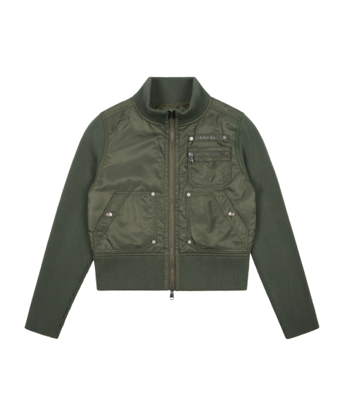 Knitted Nylon Jacket (Khaki)