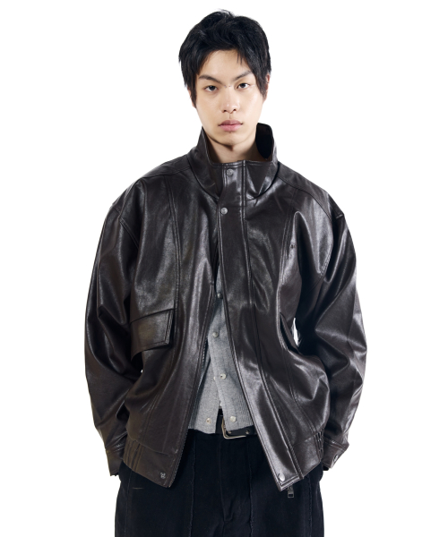 Dad Leather Jacket (Brown)