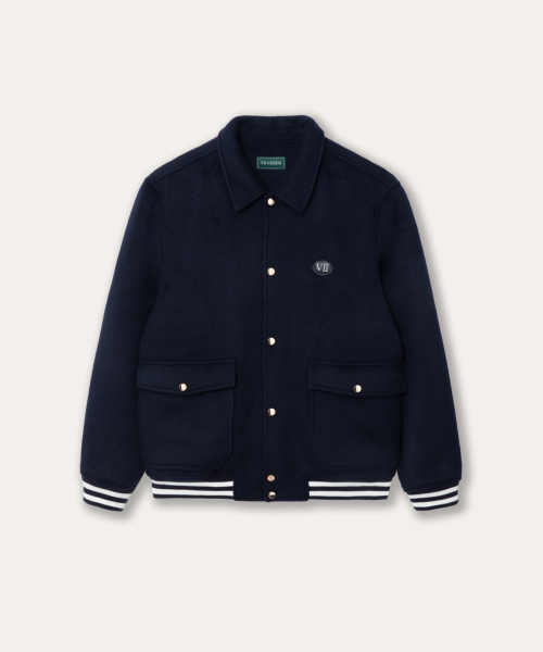 Wool Varsity Jacket Navy