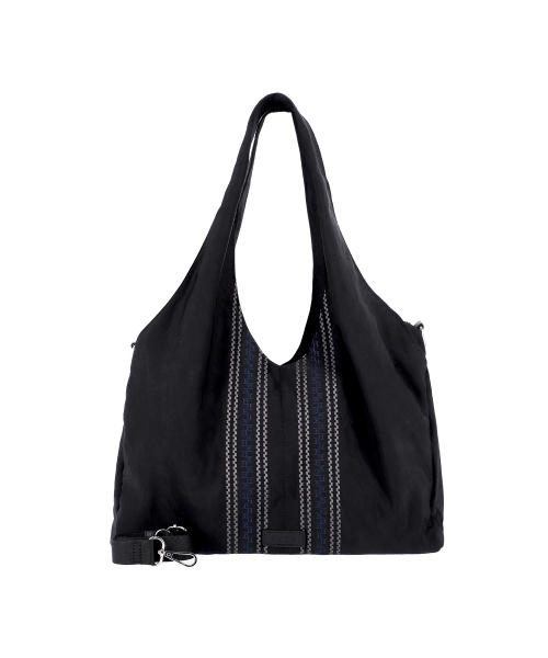 MERIDIEN Nylon Shoulder Bag (Black)