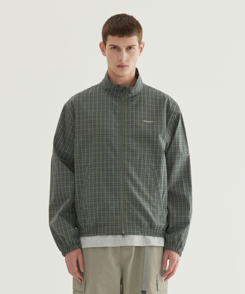 Хлопковый блузон в клетку Khaki
