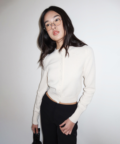 Мягкий трикотажный кардиган, Ivory