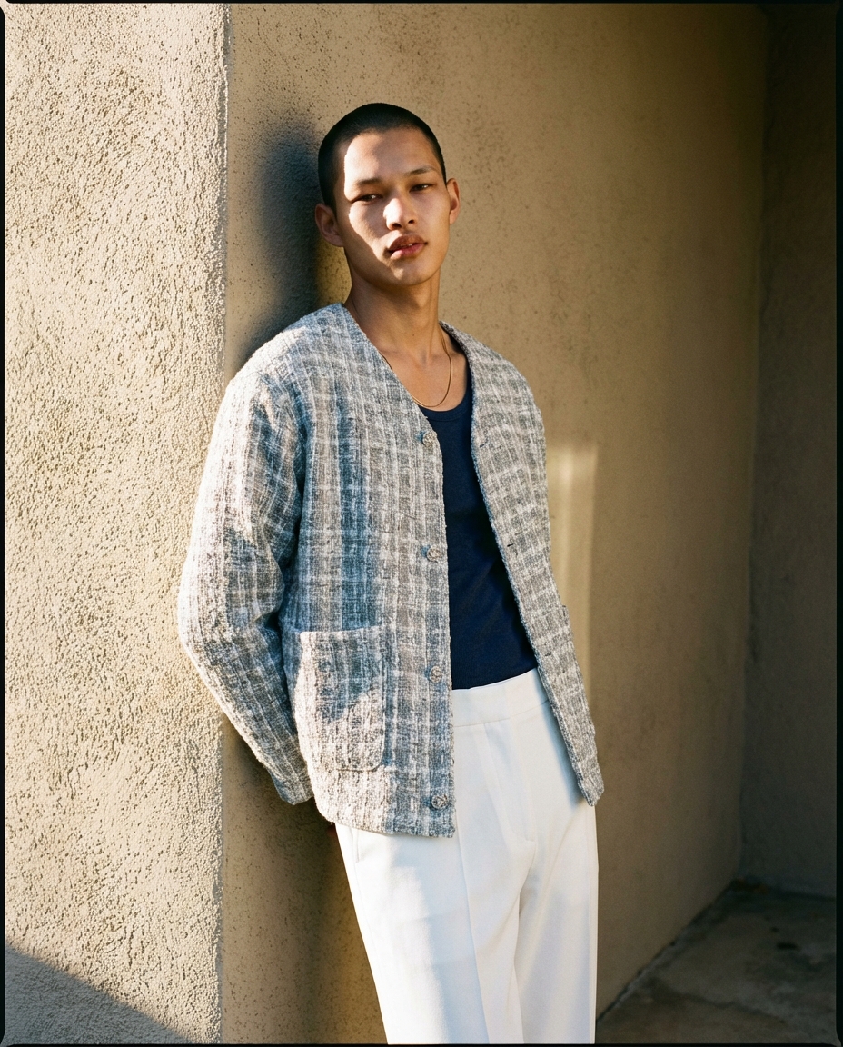 Tweed minimal jacket(gray)