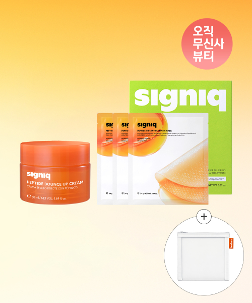 시그닉(SIGNIQ) [SET] 펩타이드 바운스 업 크림 50ml + 플럼핑 마스크 3매입 (마스크1매+파우치 증정) - 후기 ...