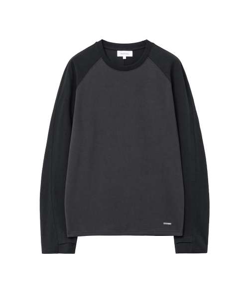 Two-tone raglan long sleeve BLACK