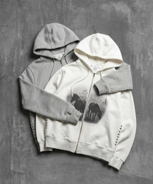 Stallion hood zip - Off white