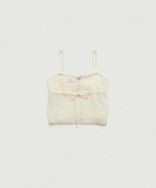 Plery Lace Knit Sleeveless Top_Ivory
