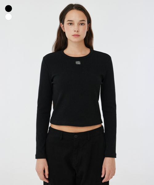 (W) GR RIBBED SLIM FIT T-SHIRTS (LRSFCTR768M)